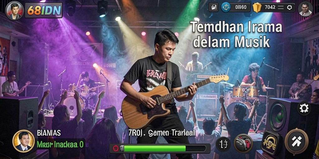 Tampilan gameplay 68IDN saat menikmati musik.