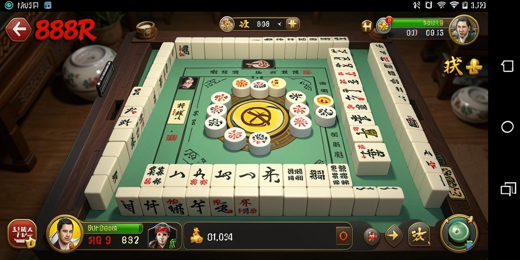 Screenshot gameplay 888R menampilkan aksi Mahjong yang mendebarkan.
