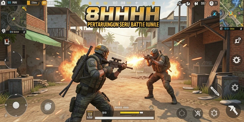 Gameplay intens dalam pertarungan Battle Royale.