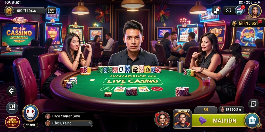 Tampilan gameplay Live Casino di BARU01 dengan dealer profesional.