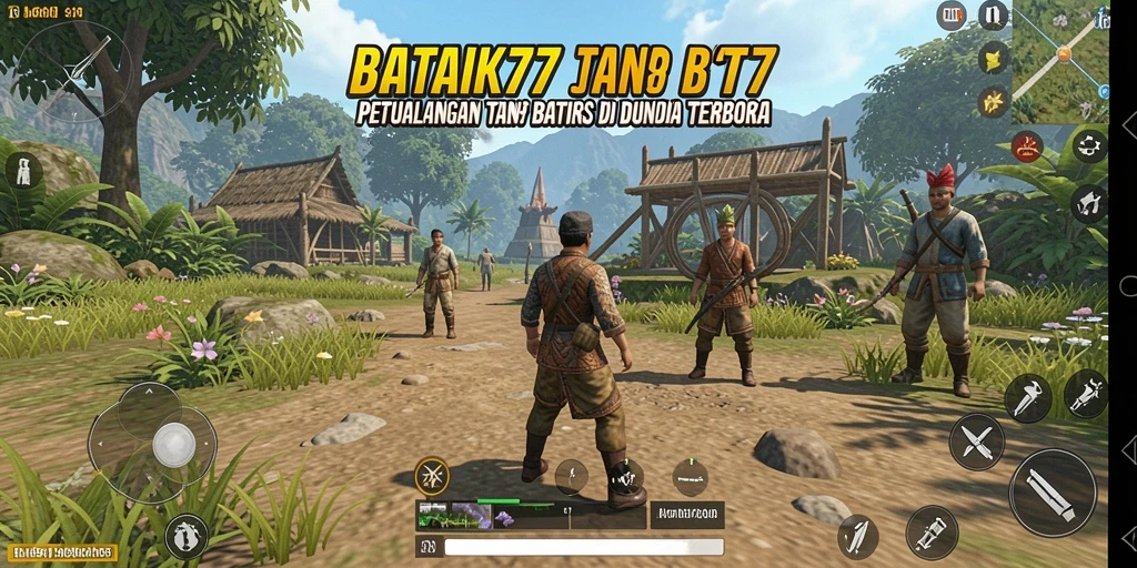 Screenshot menampilkan aksi seru dan eksplorasi dalam dunia Open World BATIK77.