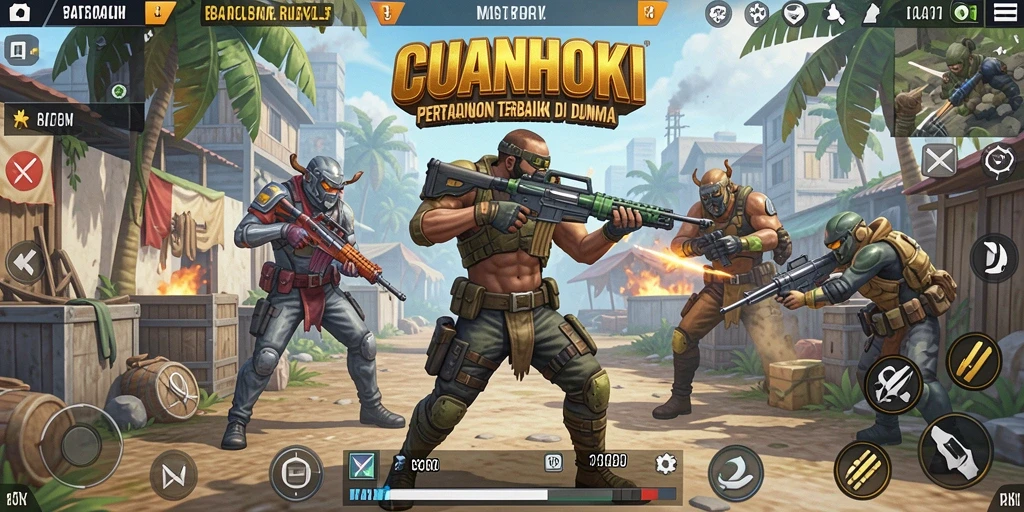 Screenshot <strong>CUANHOKI</strong> menampilkan aksi seru dalam permainan Battle Royale.