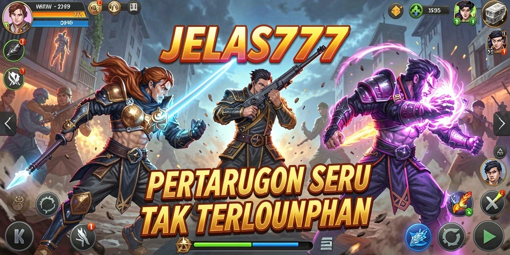 Gameplay seru di JELAS777 dengan pertarungan yang dinamis.