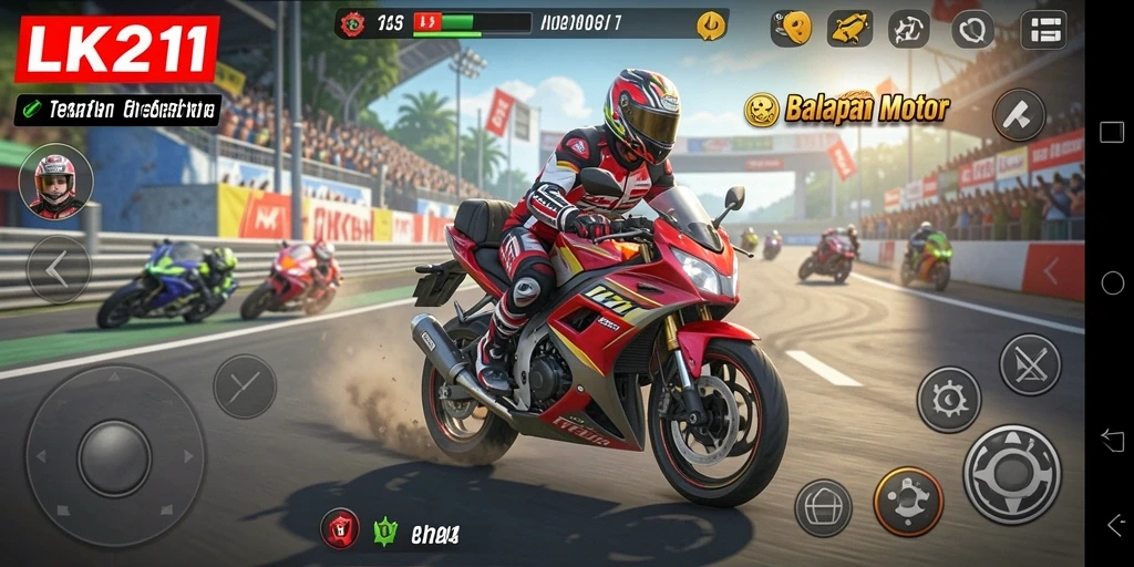 Gameplay seru LK21 yang menampilkan balapan motor cepat dan mendebarkan.