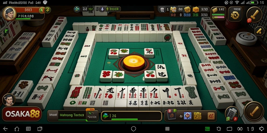 Screenshot OSAKA88 menampilkan gameplay Mahjong yang menarik.