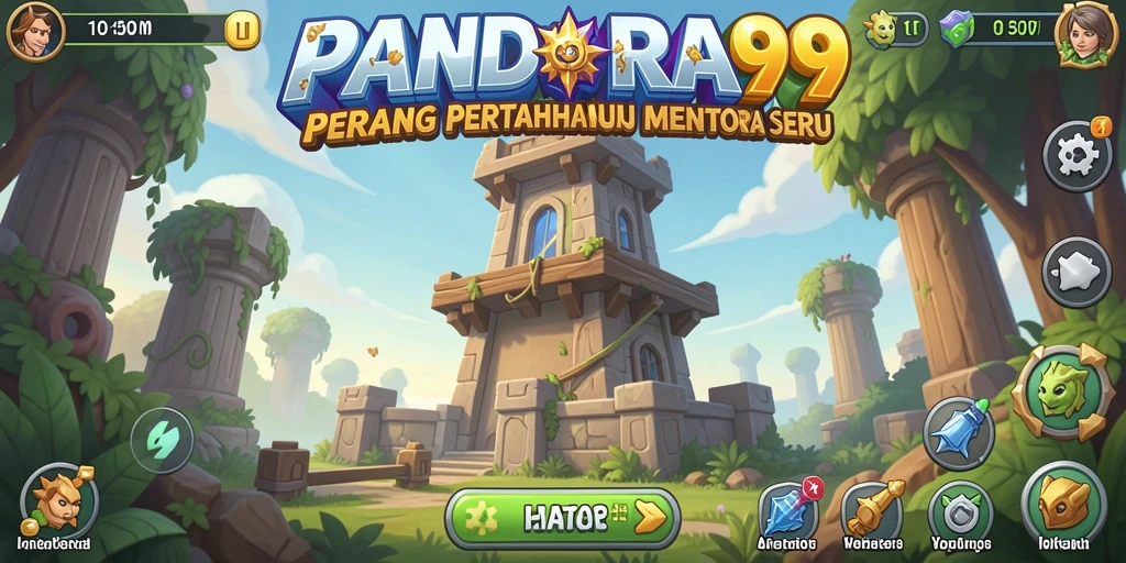 Tampilan gameplay seru dalam PANDORA99 yang menguji strategi Tower Defense.