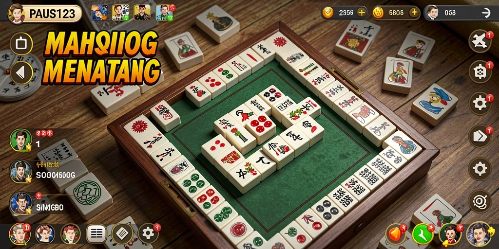 Screenshot gameplay PAUS123 menampilkan suasana permainan Mahjong yang seru.