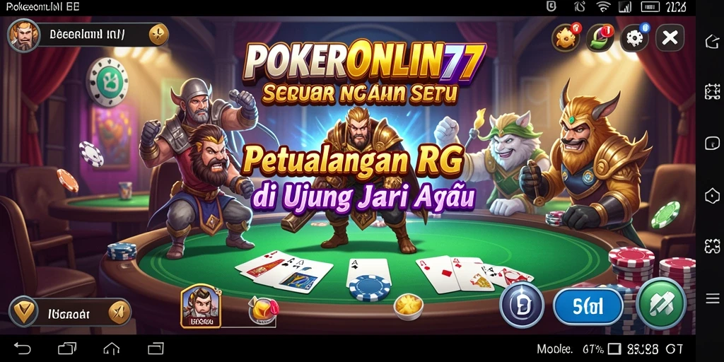 Tangkapan layar gameplay POKERONLIN77 menunjukkan pertarungan RPG yang seru.