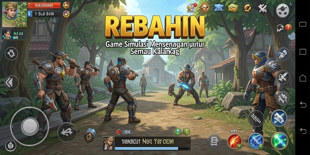Tampilan gameplay menarik di REBAHIN dengan simulasi yang hidup.