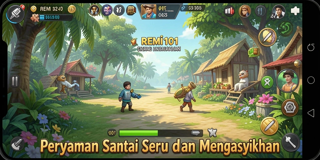 Tampilan gameplay <strong>REMI101</strong> yang seru dan mengasyikkan.