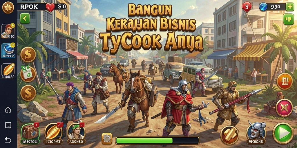 Tampilan gameplay menarik dari RPOK yang menunjukkan aktivitas manajemen bisnis.