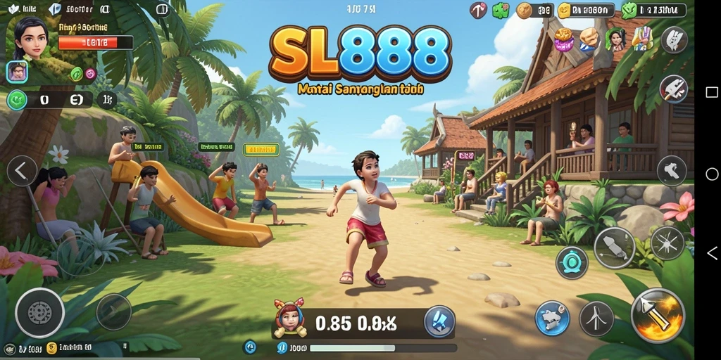 Tampilan gameplay SL888 yang menarik dan penuh warna.